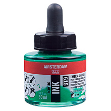 Жидкий акрил "Amsterdam", 615 изумрудный, 30 мл