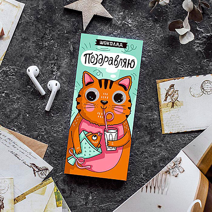 Шоколад молочный "Котик", 90 г - 2