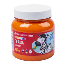 Гуашь "Цветик", оранжевая, 220 мл., банка