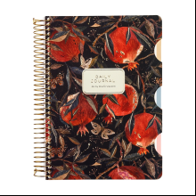 Книга записная "Flora. Гранат", A5, 200 листов, клетка, линейка, точка, черный, красный