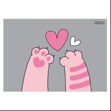 Пленка для труда "Cats & Heart", разноцветный