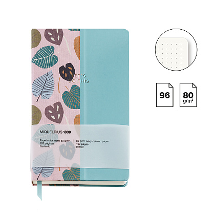 Блокнот Miquelrius "Autumn Leaves Pink-Blue", А5, 96 листов, в точку, розовый, голубой - 3