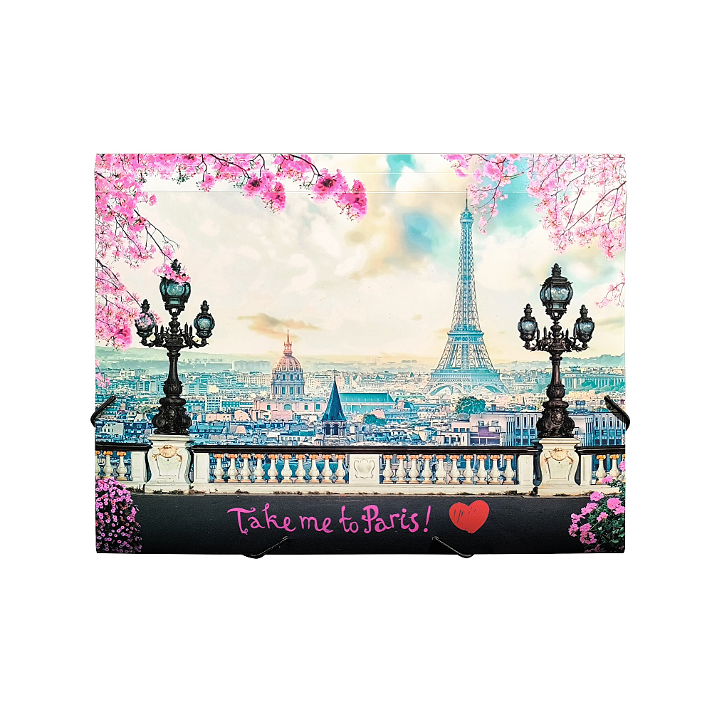 Папка на резинках "Take me to Paris", пластик, 15 мм - 2