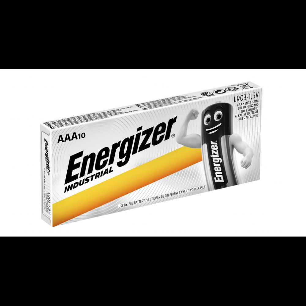 Батарейки алкалиновые Energizer "Industrial AAA/LR03", 10 шт, щелочные