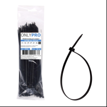 Хомут нейлоновый OnlyPro, 3.6х370 мм, черный, 100 шт