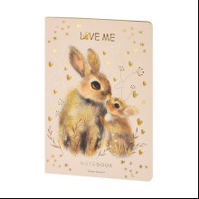 Тетрадь "Love me. Зайки", A5, 40 листов, клетка, бежевый