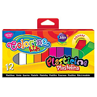 Пластилин для детской лепки Colorino, 12 цветов, квадратный