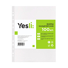 Файл (папка-карман) "Yesli:", A4, 100 шт, 35 мкм, прозрачный