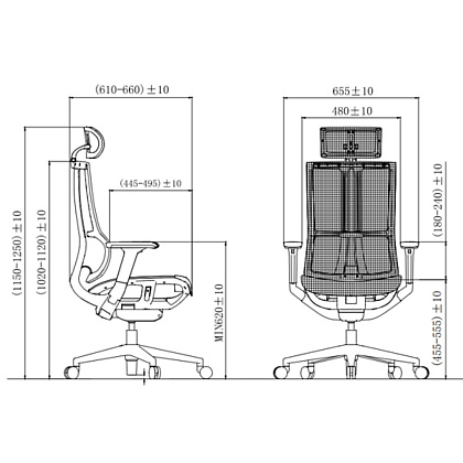 Кресло для руководителя SitZone E-303-001A-P1-WH сетка, серый - 6
