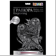 Набор для творчества "Совы", 21х29.7 см, гравюра, серебро