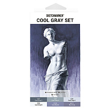 Набор маркеров перманентных двусторонних "Sketchmarker Cool Gray", 6 шт.