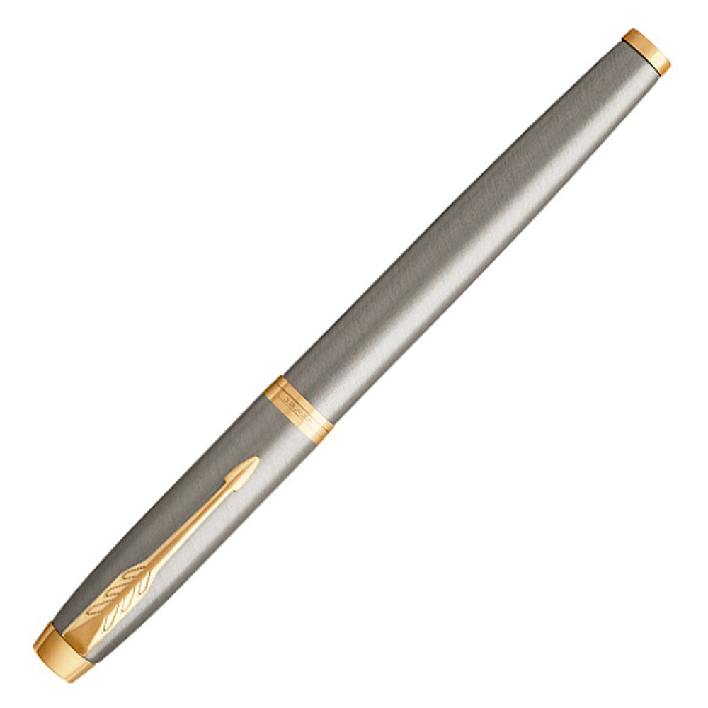 Ручка перьевая "Parker IM Brushed Metal GT", F, серебристый, золотистый, патрон черный - 2