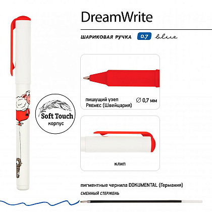 Ручка шариковая "DreamWrite. Мультяшные зверушки", 0.7 мм, ассорти, стерж. синий - 5