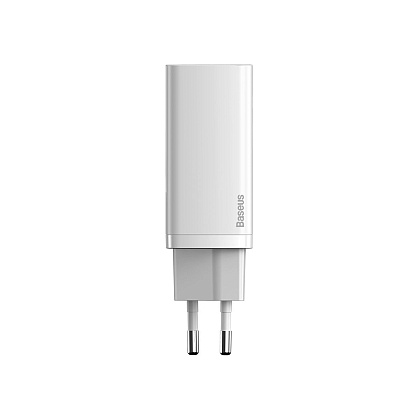 Сетевое зарядное устройство Baseus CCGAN2L-B02 GaN2 Lite Quick Charger Type-C+USB 65W White