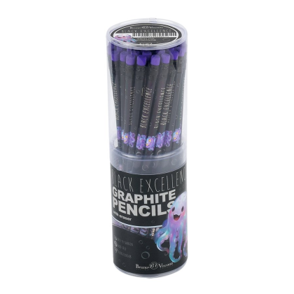 Карандаш простой "Black Excellence.Octopus", HB, пластик, с ластиком - 2