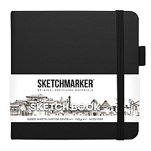 Скетчбук "Sketchmarker", 12x12 см, 140 г/м2, 80 листов, черный
