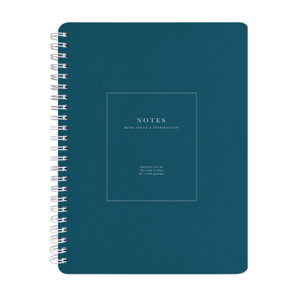 Тетрадь "Notes", A5, 80 листов, точка, спираль сбоку, синий