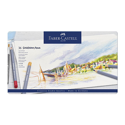 Карандаши цветные акварельные "Goldfaber Aqua", 36 цветов, металлическая упаковка
