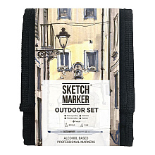 Набор маркеров перманентных двусторонних "Sketchmarker Outdoor",12 шт.
