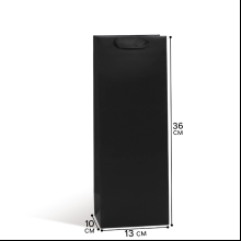 Пакет бумажный подарочный 13*36*10 см "Basic", д/бутылки, черный