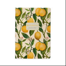 Тетрадь  "Flora. Paradise. Lemons", A5, 40 листов, линейка, белый, желтый