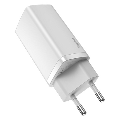 Сетевое зарядное устройство Baseus CCGAN2L-B02 GaN2 Lite Quick Charger Type-C+USB 65W White - 4