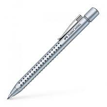 Ручка шариковая автоматическая "Faber-Castell Grip 2011", 0.7 мм, серебристый, стерж. синий
