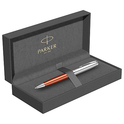 Ручка шариковая автоматическая Parker "Sonnet Essential SB K545", 0,7 мм, серебристый, оранжевый, стерж. черный - 3
