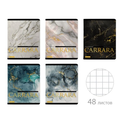 Тетрадь "Carrara", A5, 48 листов, клетка, ассорти - 2