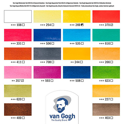 Набор красок акварельных "Van Gogh", 20 цветов, 10 мл - 2
