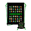 Мешок для обуви "Minecraft", 33x44 см, черный, зеленый - 2