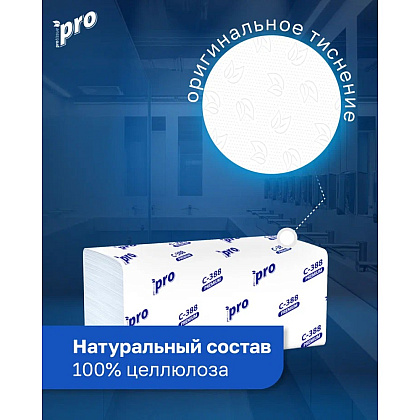 Полотенца бумажные PROtissue, V - сложение, 180 листов, 3 слоя, 100% целлюлоза - 4