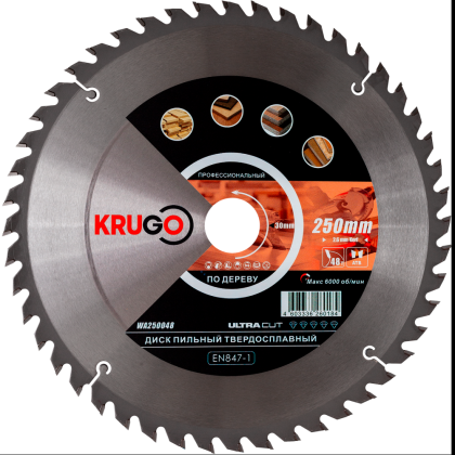 Диск пильный Krugo, 250x30 мм, 48Т