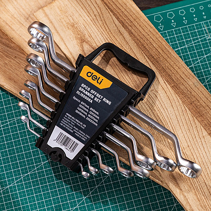 Набор накидных ключей "Deli" EDL150008A, 8 предметов, серебристый - 8