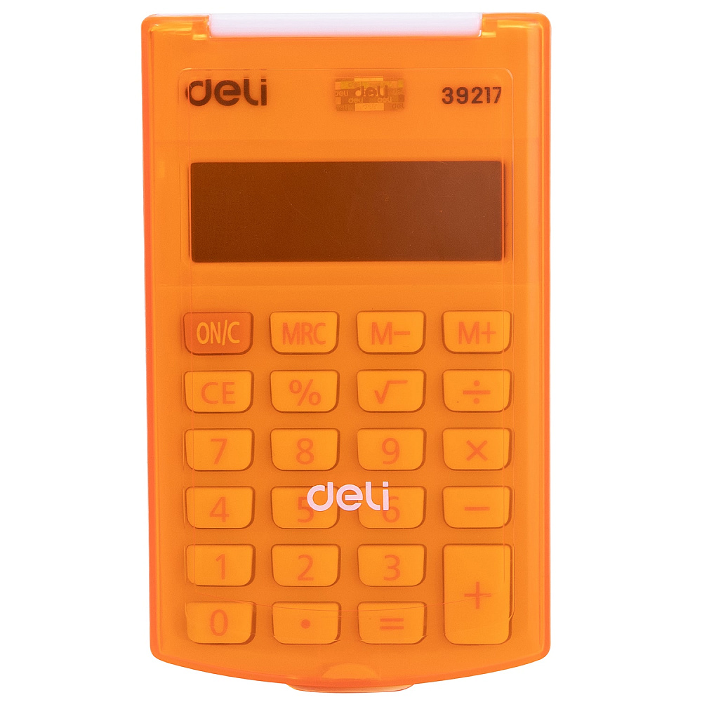  Калькулятор карманный Deli "Easy 39217", 8-ми разрядный, пластик, белый, оранжевый - 3