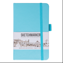 Скетчбук "Sketchmarker", 9x14 см, 140 г/м2, 80 листов, небесно-голубой