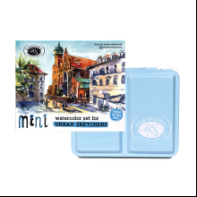 Краски акварельные "Aquarius. Mini Urban Sketcher set", 8 цветов, полукюветы, коробка, голубая