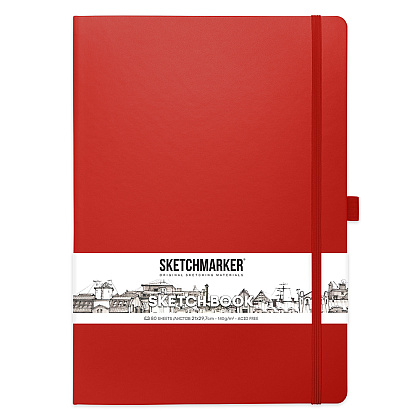 Скетчбук "Sketchmarker", 21x30 см, 140 г/м2, 80 листов, красный