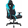 Кресло игровое Бюрократ Knight Thunder 5X экокожа, черный, голубой, металл - 14