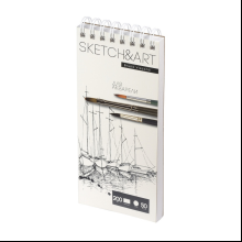Скетчбук "Sketch&Art", 10.5х22 см, 200 г/м2, 50 листов, на спирали 