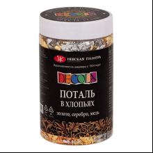 Поталь "Decola" в хлопьях, 3 г, имитация золота, серебра и меди
