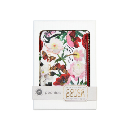 Футляр для визитных и кредитных карт "Flora. Пионы", белый, красный - 4