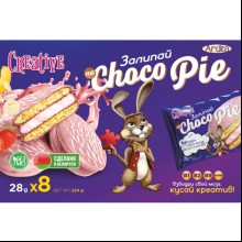 Печенье "Залипай на Choco Pie Креатив", со вкусом клубники и банана, 224 г