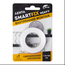 Лента клейкая двусторонняя 15 мм x 1,5 м SmartFix Heavy SFV1515T монтажная, сверхсильная, прозрачная