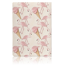 Обложка для паспорта "Flamingo Ice cream", ПВХ, розовый