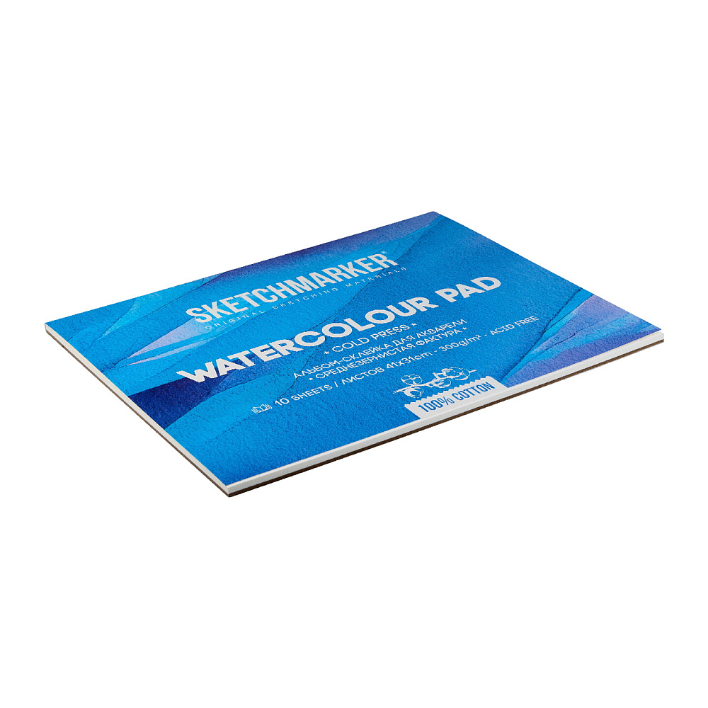 Блок бумаги для акварели "Sketchmarker", А3, 300 г/м2, 10 листов, среднезернистая - 3