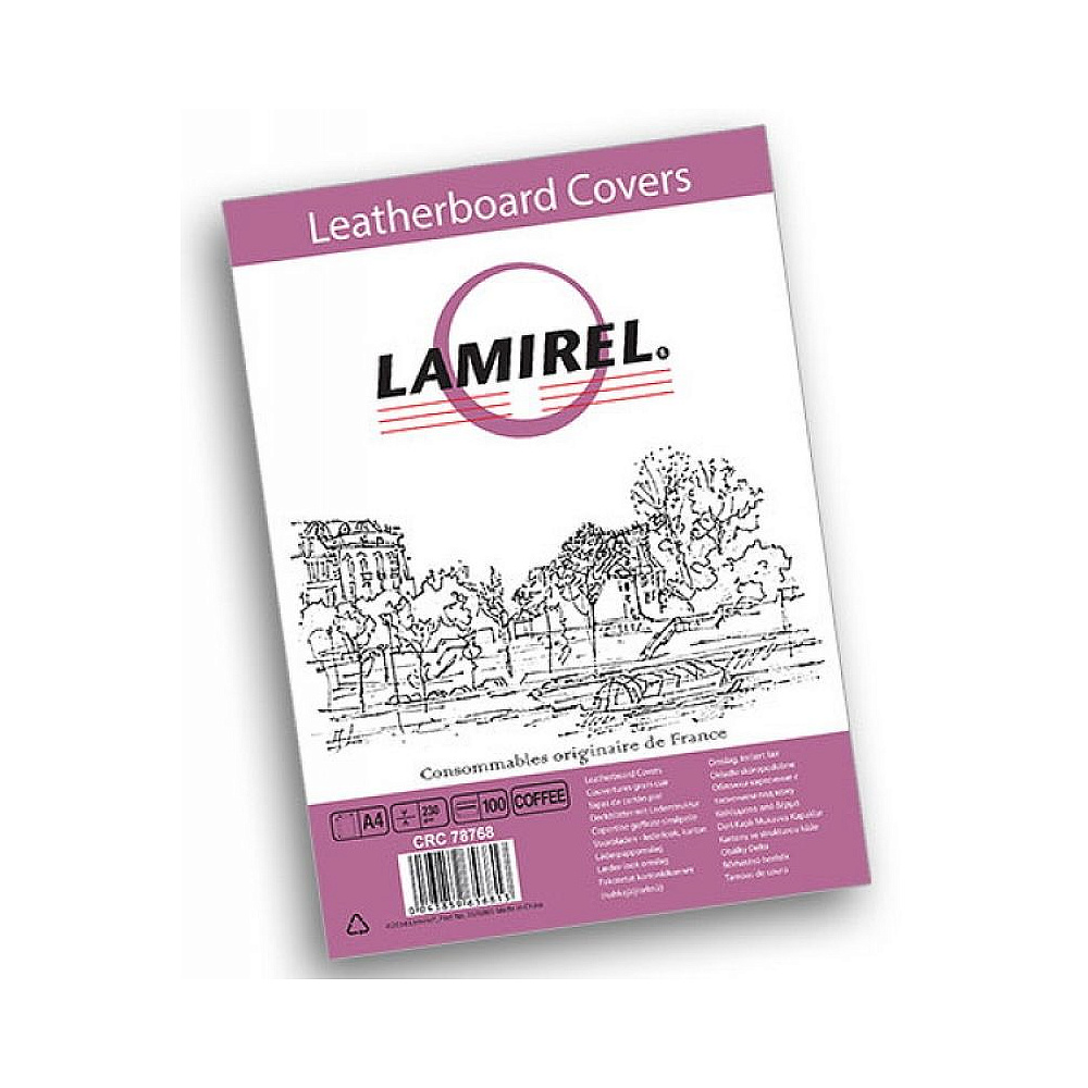 Обложка (перф.) картон под кожу синий 230г/м 100шт Lamirel Delta