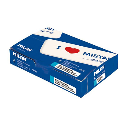 Ластик Milan "I love mistakes", 14x4,4 см, белый - 5