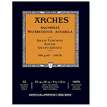 Блок-склейка бумаги для акварели "Arches", 23x31 см, 300 г/м2, 12 листов