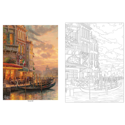 Раскраска на английском языке "Thomas Kinkade Studios. Inspired Destinations. A Coloring Book for Travelers" - 4